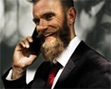 Sweet Bearded Man on Phone